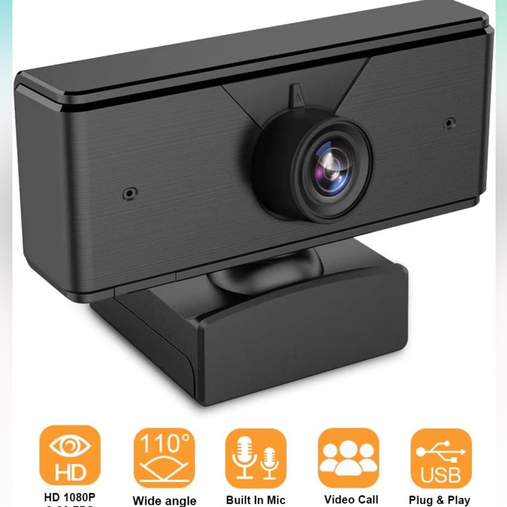 1080P Full HD Webcam with Mic, Quick Focus, Computer Camera for Online Video